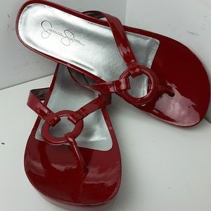 New Jessica Simpson Red Thong Sandals